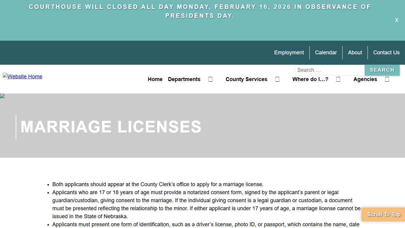 Marriage Licenses - Madison County Courthouse Nebraska